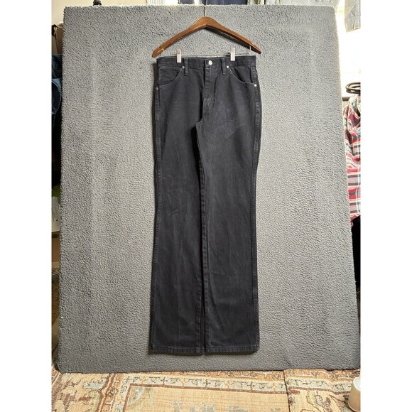 Vintage Wrangler Jeans Mens 30x34 Black Denim 933SEWK Western Cowboy Dark 14340 - Picture 3 of 15